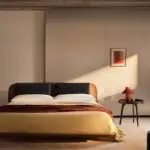 Letto Tata Bolzan con testiera imbottita in camera da letto