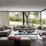Divano modulare Ray B&B Italia in living contemporaneo